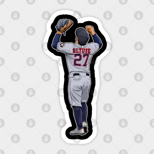 Jose Altuve #27 Celebrates Win Sticker by GuardWall17